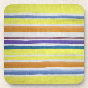 Multi-colored Stripes Cork Coaster