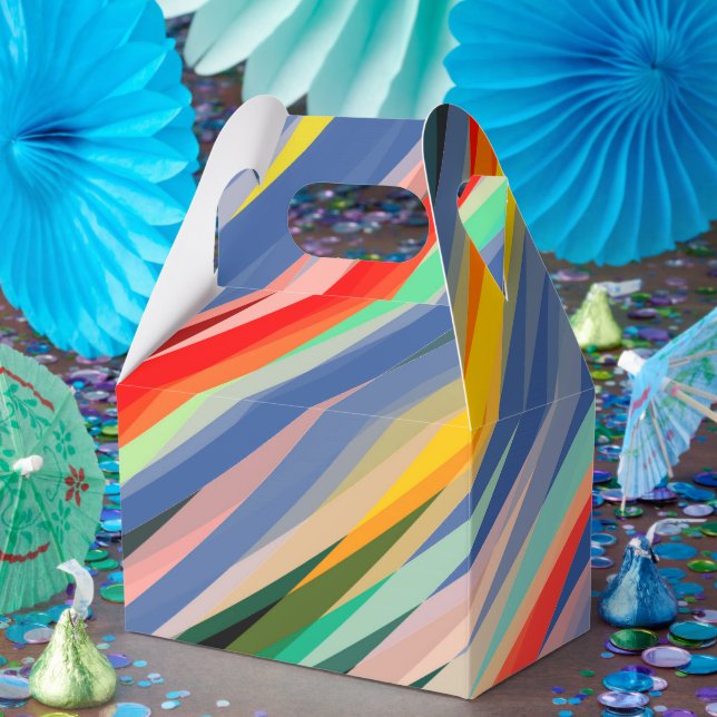Multi Colored Stripes Favor Boxes (Party)