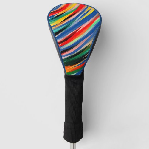 Multi Colored Stripes Golf Head Cover