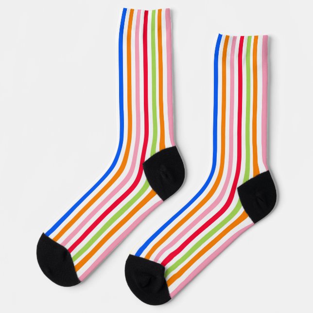 Multi Colored Stripes Pattern Design  Socks (Left)