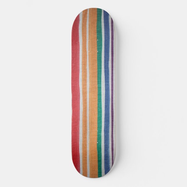 Multi-colored Stripes Skateboard Deck (Front)