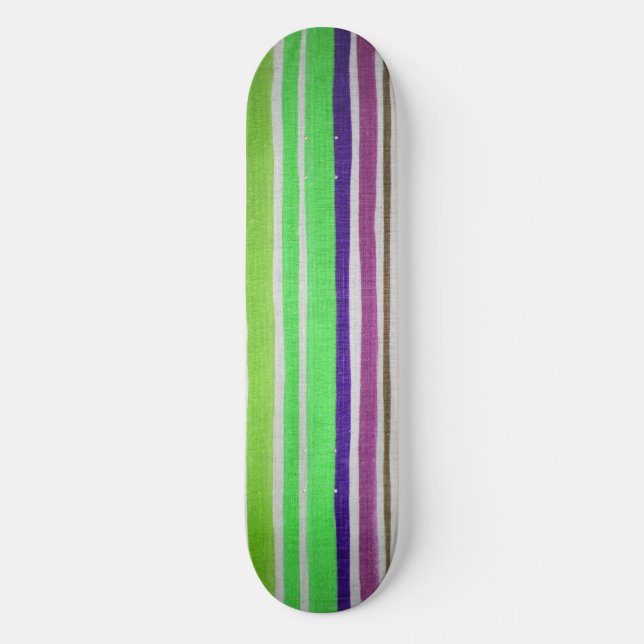 Multi-colored Stripes Skateboard Deck (Front)