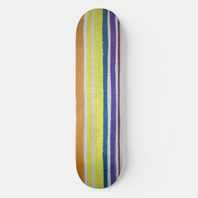 Multi-colored Stripes Skateboard Deck (Front)