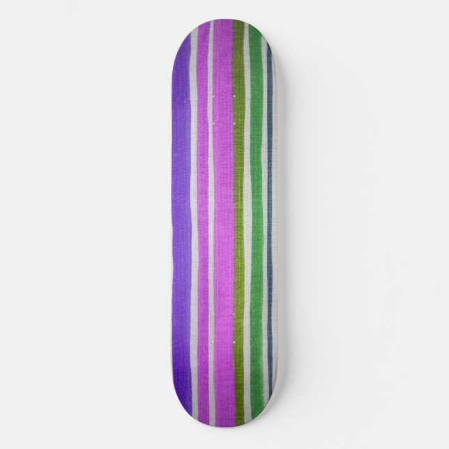 Multi-colored Stripes Skateboard Deck (Front)