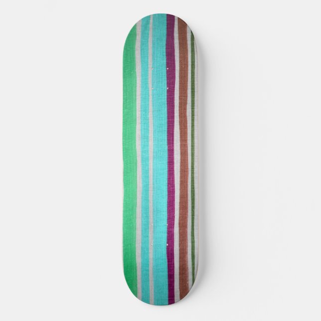 Multi-colored Stripes Skateboard Deck (Front)