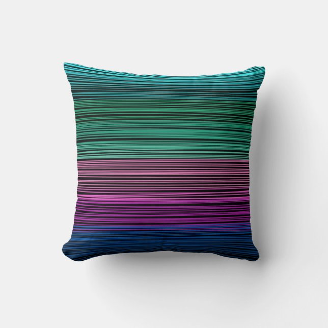Multi-colored stripes throw pillow (Front)