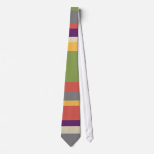 Multi-colored stripes Two Neck Tie