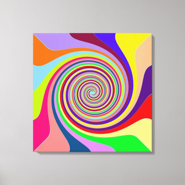 Multi-colored Swirl Wrapped Canvas Print (Front)