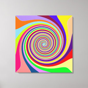 Multi-colored Swirl Wrapped Canvas Print