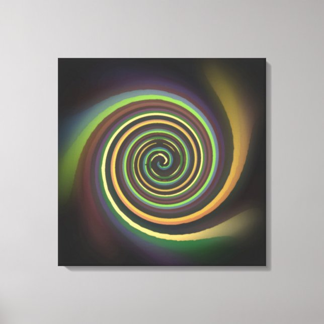 Multi-colored Swirl Wrapped Canvas Print (Front)