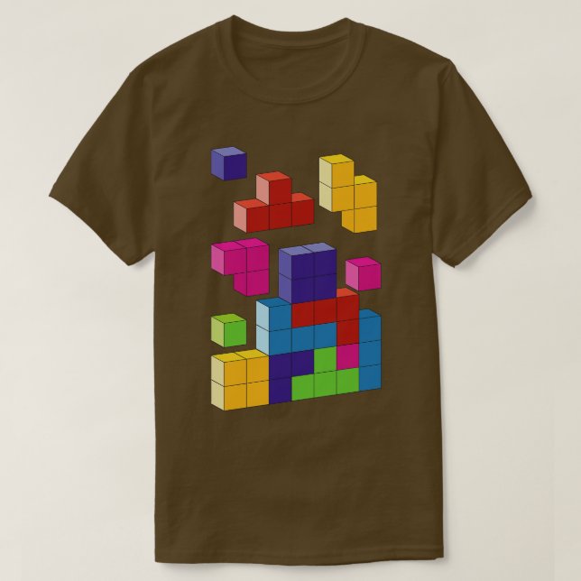 Multi colored tetris blocks T-Shirt (Design Front)
