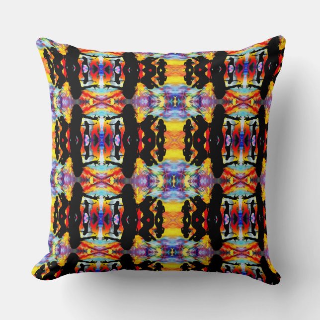 Multi colored throw pillow. throw pillow (Front)