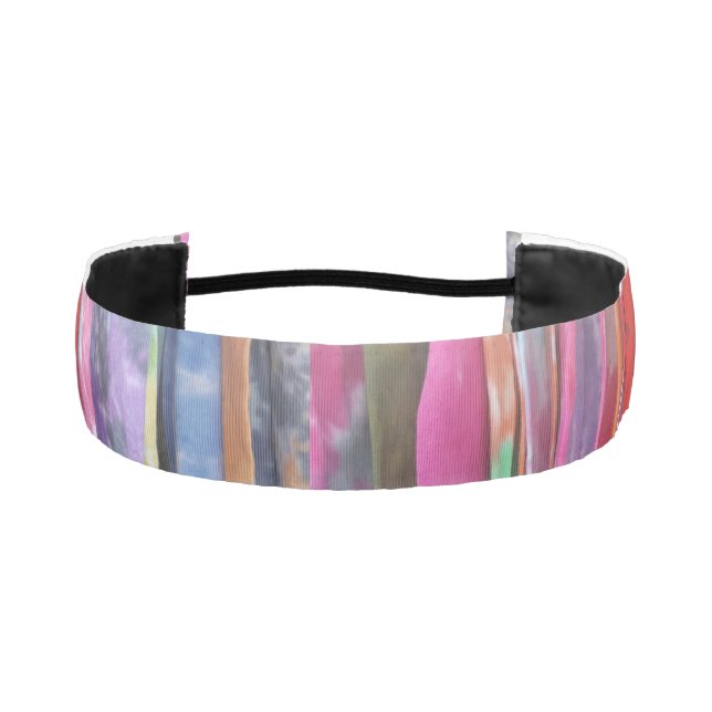 Multi-colored tie-dye athletic headband (Front)