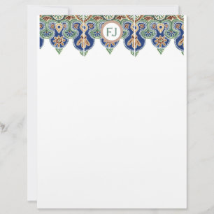 Multi Colored Tile Border Letterhead