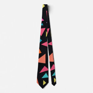 Multi-colored triangle geometric pattern neck tie