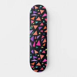 Multi-colored triangle geometric pattern skateboard