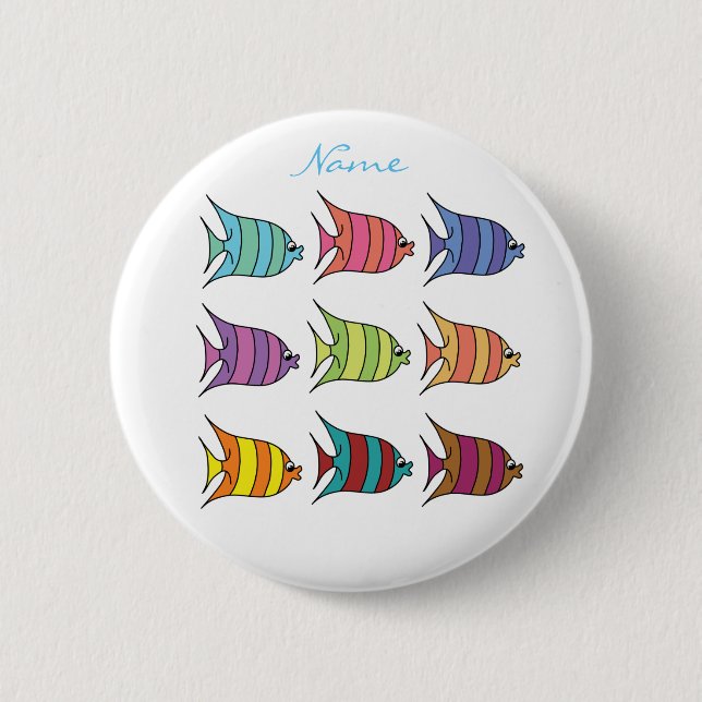 Multi-colored Tropical Fish Thunder_Cove Button (Front)