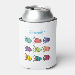 Multi-colored Tropical Fish Thunder_Cove Can Cooler