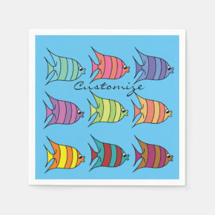 Multi-colored Tropical Fish Thunder_Cove Napkins