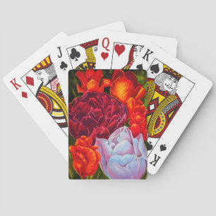 Multi-colored Tulip Bouquet Playing Cards