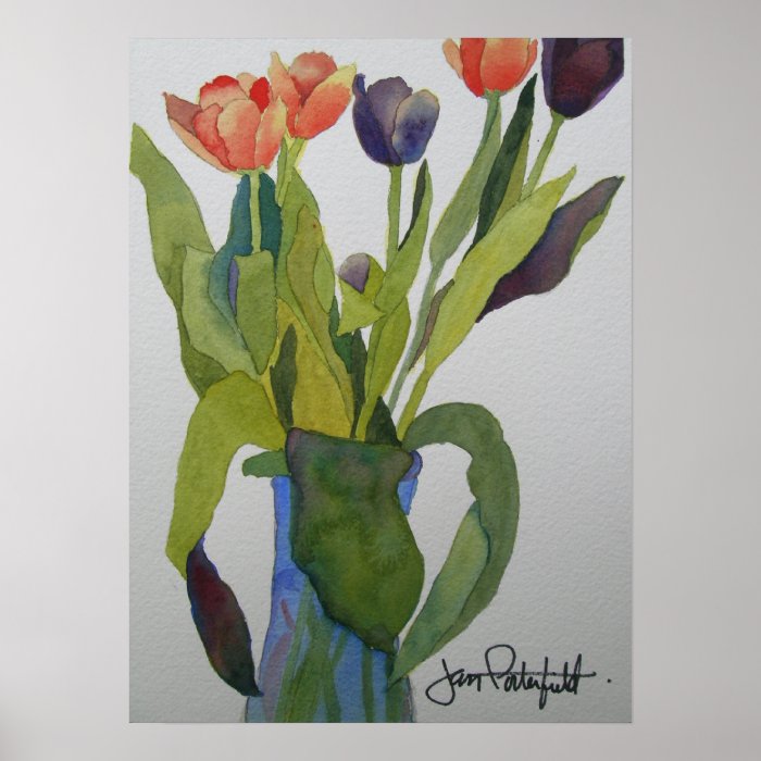 Multi colored Tulips Print