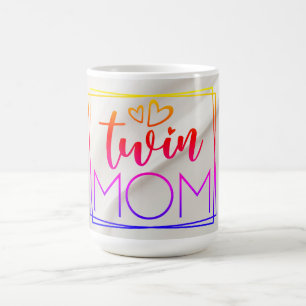 Multi-Colored Twin Mom Coffee Mug