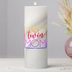 Multi-Colored Twin Mom Pillar Candle