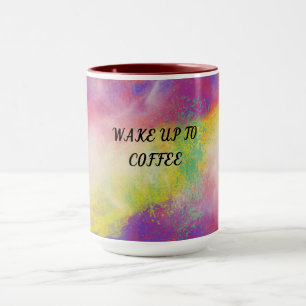 Multi colored two toned coffee mug. mug