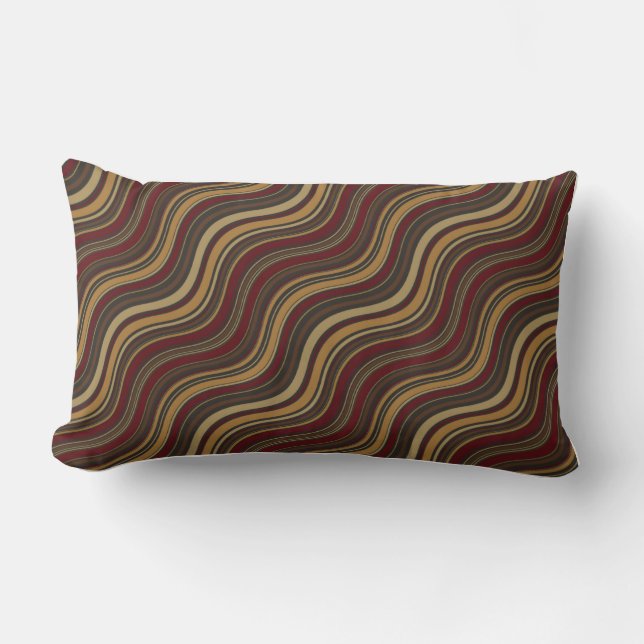 Multi-Colored Wavy Lines Throw Pillow Lumbar (Front)