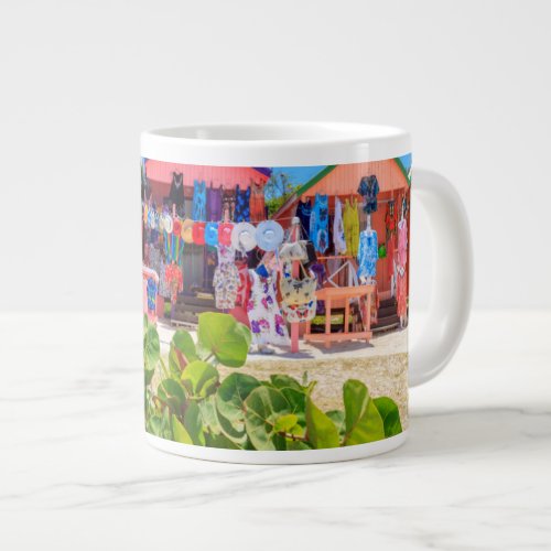 Multi Colored Wood Cottages  Long Bay Beach Giant Coffee Mug