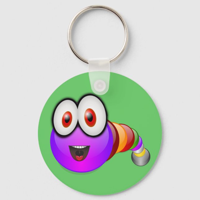 Multi colored Worm Keychain (Front)