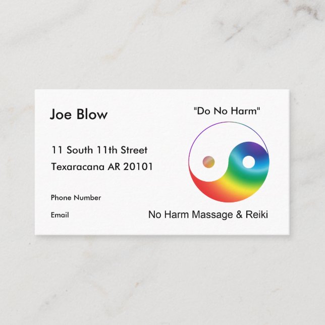 Multi Colored Yinyang Symbol Appointment Card (Front)