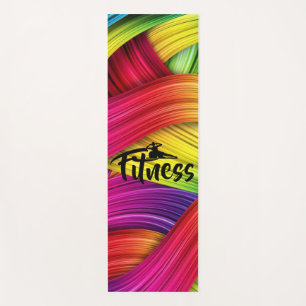 Multi-colored Yoga Sterilla with Fitness Logo Mat