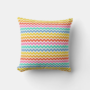 Multi-colored Zig-Zag Design Throw Pillows