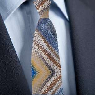 Multi Colored Zig Zag Pattern Necktie