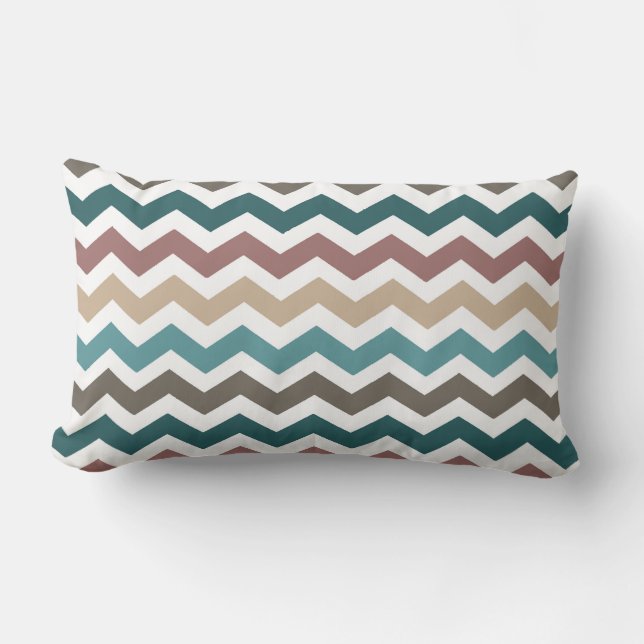 Multi Colored ZigZag/ Checkered Reversible Pillow (Front)