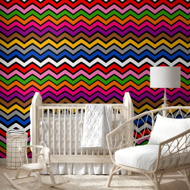 Multi Colored Zigzag Chevron Black Design  Wallpaper (Creator Uploaded)