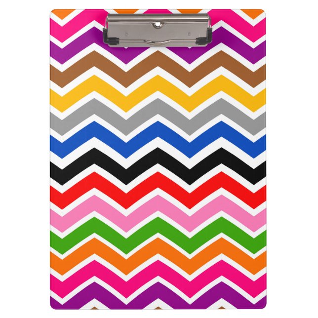 Multi Colored Zigzag Chevron Pattern Design  Clipboard (Front)