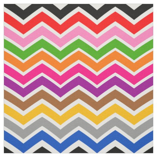 Multi Colored Zigzag Chevron Pattern Design  Fabric