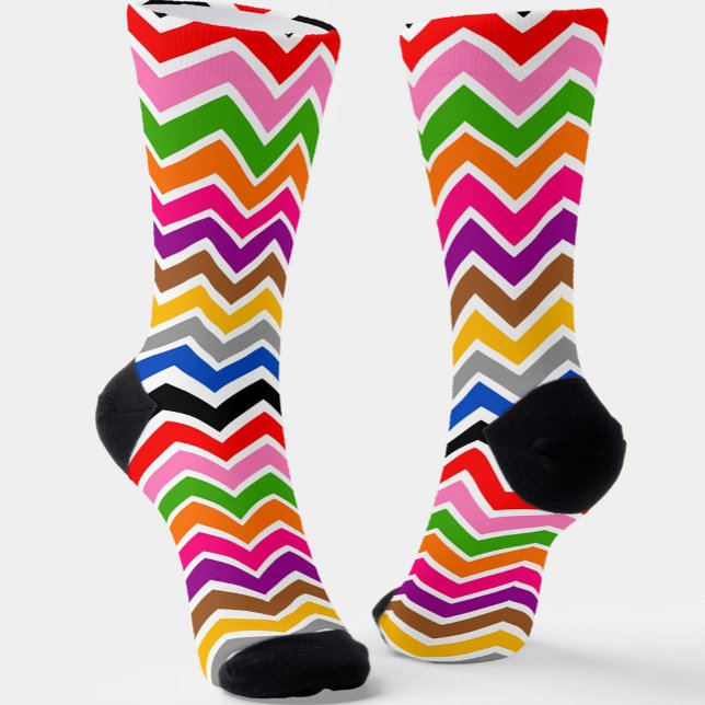 Multi Colored Zigzag Chevron Pattern Design  Socks (Creator Uploaded)