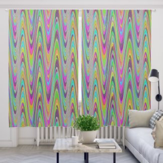 Multi-colored Zigzag Pattern Drapes Curtains