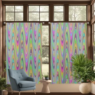 Multi-colored Zigzag Pattern Drapes Curtains