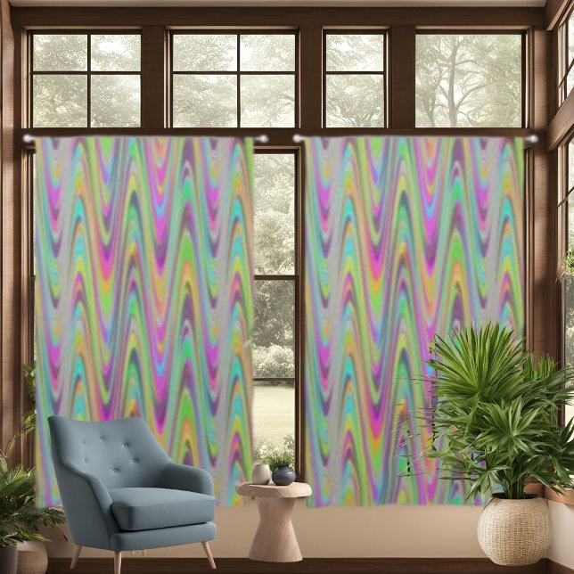 Multi-colored Zigzag Pattern Drapes Curtains (Multi-colored Zigzag Pattern Drapes Curtains)