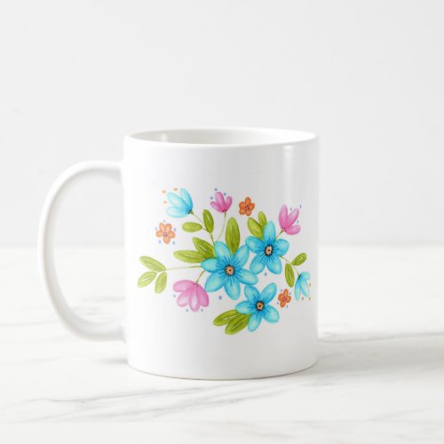 Multi Colorful Watercolor Bouquet Coffee Mug