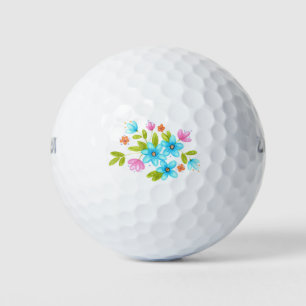 Multi Colorful Watercolor Bouquet Golf Balls