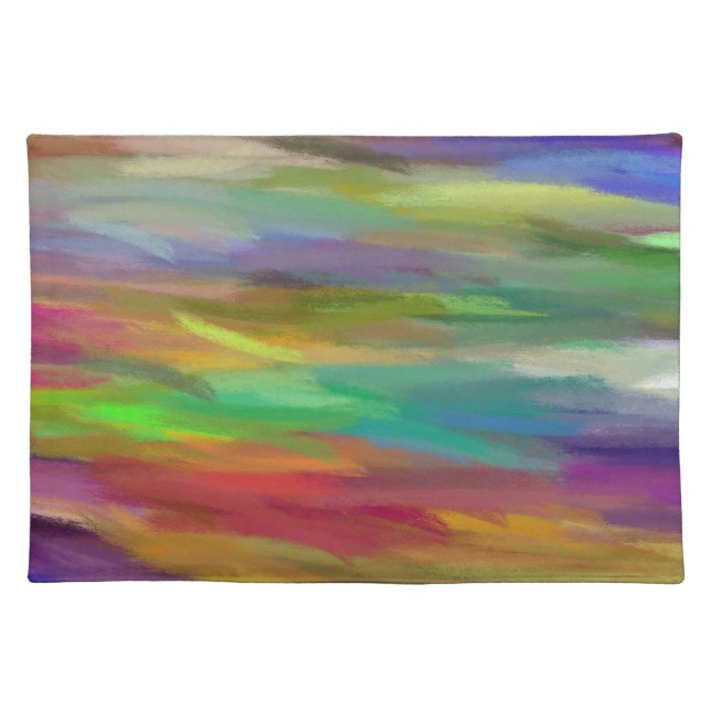 Multi Colors Abstract Art Painting 11 Cloth Placemat (Front)