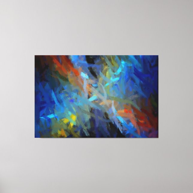 Multi Colors Abstract Art Painting Canvas Print (Front)