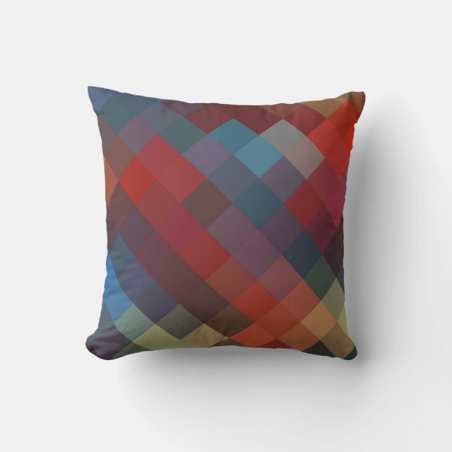 Multi Colors Diamond Seamless Pattern 2 Throw Pillow (Front)