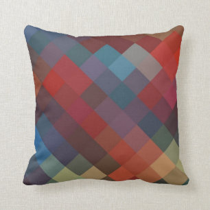 Multi Colors Diamond Seamless Pattern 2 Throw Pillow