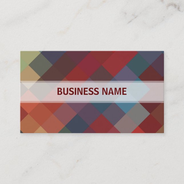 Multi Colors Diamond Seamless Pattern 3 Business Card (Front)